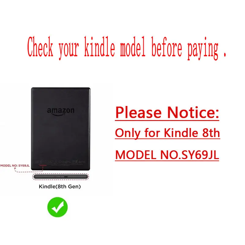 Чехол из искусственной кожи для электронной книги Kindle 8 чехол го поколения 2016 г.