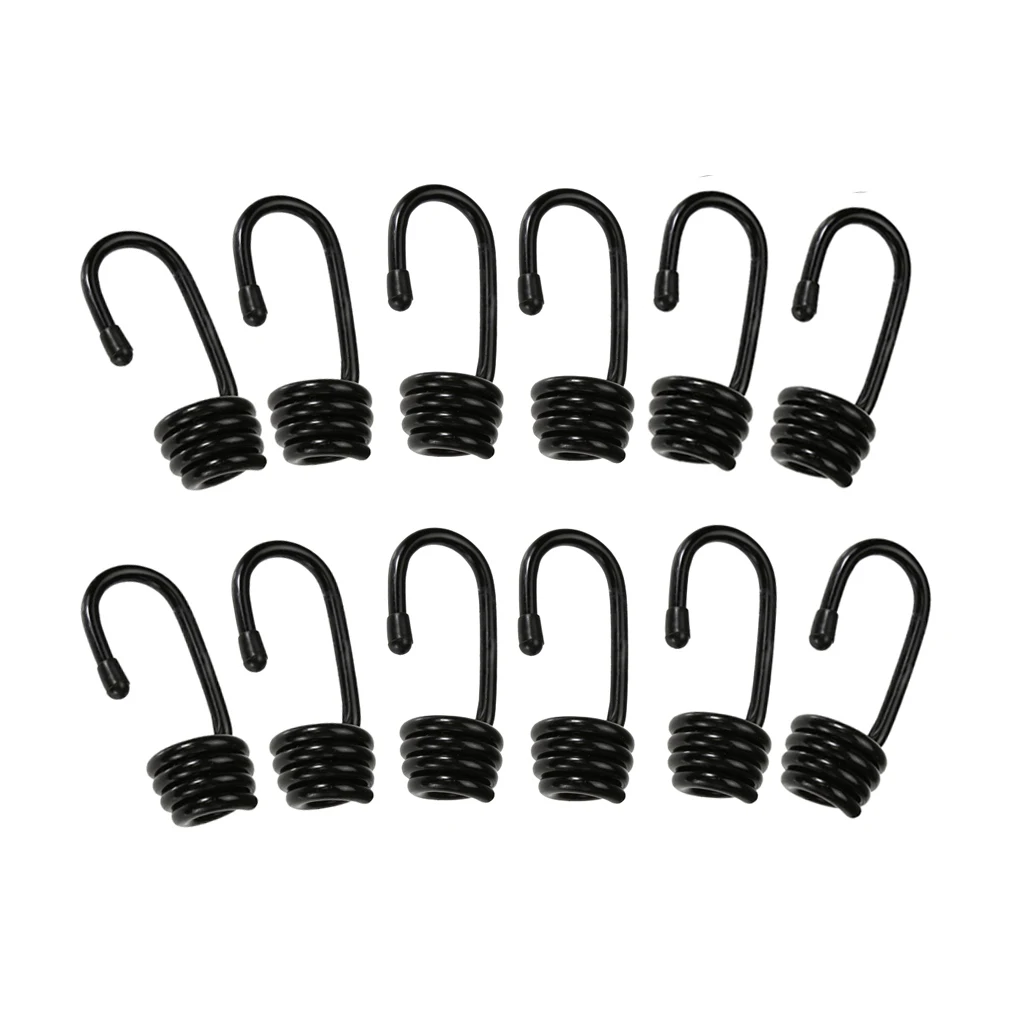 

12pcs Steel Wire End Hooks For 6mm Dia. Shock Cord Rope Tie Down Straps DIY