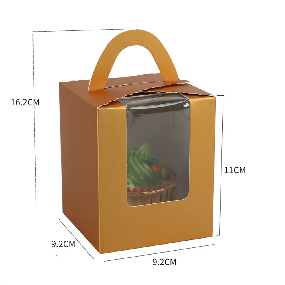 

Mini Biscuit Candy Box Single Muffin Box Portable Window Cupcake Box Mousse Mud Pudding Bottle Packaging Cup