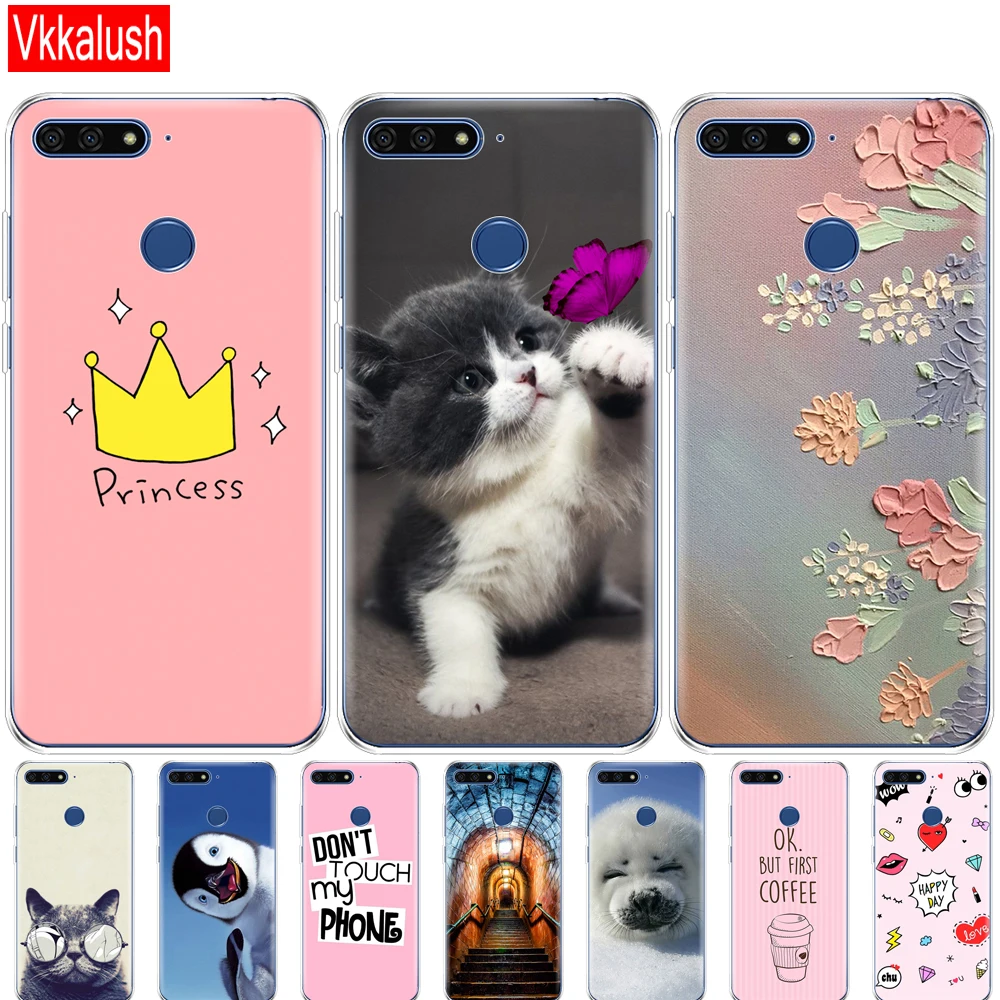 Чехол для Huawei Y6 2018 чехол 5 7 дюймов Atu L21 и силикона с откидной крышкой Prime накладка