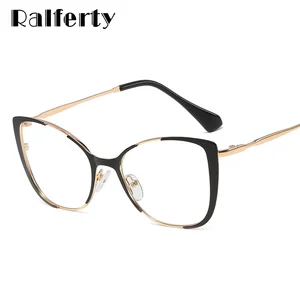 Очки женские Ralferty, декоративные, кошачий глаз, прозрачные, в розовой металлической оправе, без диоптрий, F95547