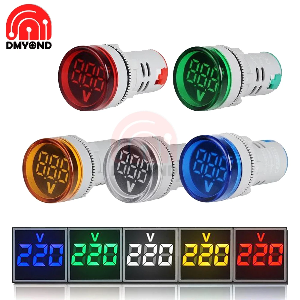 Цифровой мини-Вольтметр Амперметр 22 мм дисплей напряжения 12 В 220 амперы