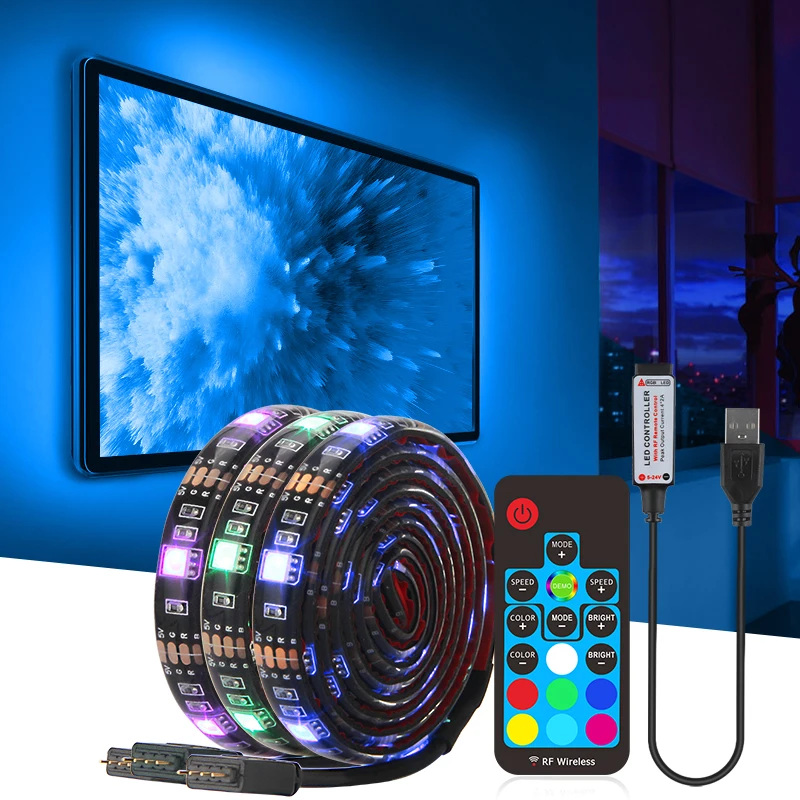 Цветная (RGB) 5050 USB Светодиодные ленты 5V ленточный гибкий светодиодный светильник