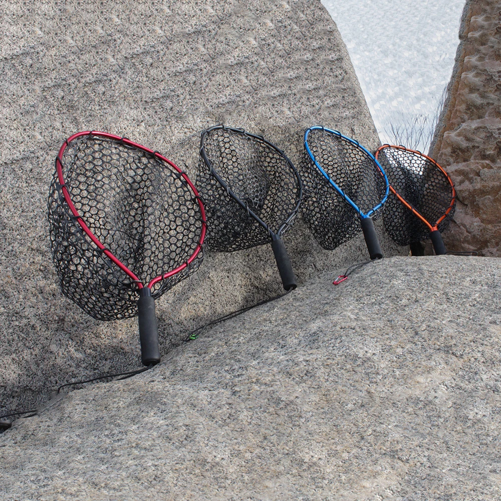 Портативная рыболовная сеть для посадки силиконовая резиновая сетка рамка из
