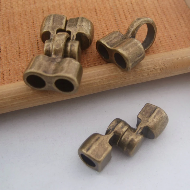 5 комплектов Античная Бронза/серебристый цвет двойные отверстия магнитные
