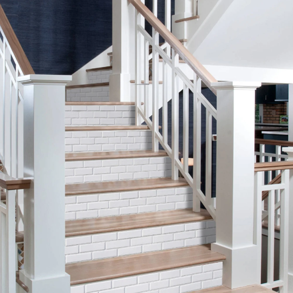 Белая кирпичная кладка лестница стикер стены плитка для ванной и кухни