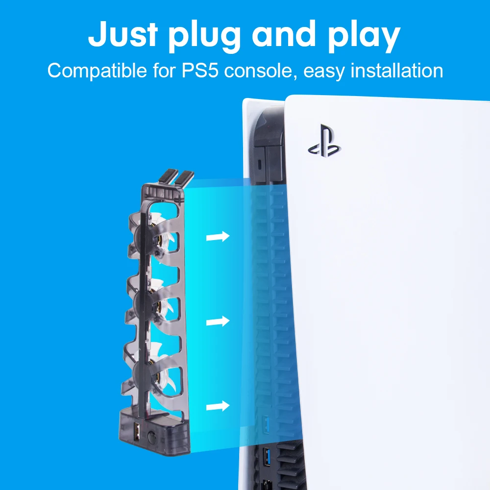 Кулер DOBE для консоли PS5 охлаждающий вентилятор светодиодный светодиодным