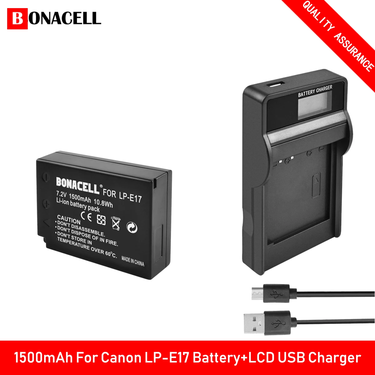 Батарейка для фотоаппарата bonacell 1500 мАч с ЖК-дисплеем и USB-зарядкой Canon EOS M3 M5 M6 750D 760D