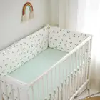Детская кроватка, забор, высококачественный хлопковый защитный бампер с принтом для кровати, Детская безопасная постельная юбка, подходит для всех детских кроваток