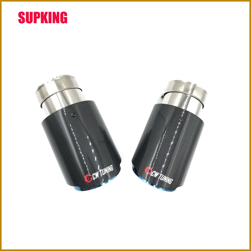 1 шт. выхлопной наконечник прямой синий автомобильный Стайлинг глянцевое