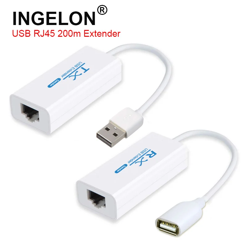 USB удлинитель 200 м кабель Ethernet RJ45 USB2.0 конвертер адаптер TX RX приемник передатчик по