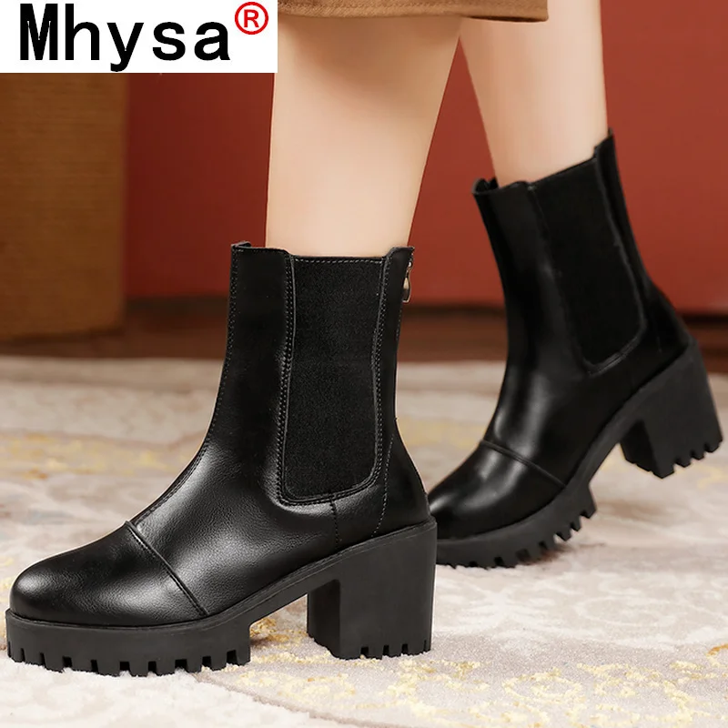 

Женские ботинки челси из ПУ кожи, на квадратном каблуке