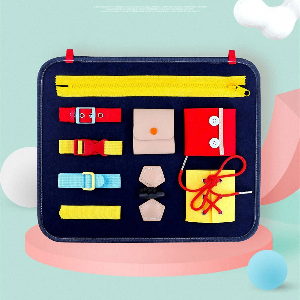 

Babies Basic Skills Learning Board Puzzle Non Woven Kids Learn To Dress Educational Toys Montessori Teaching Aids for Children