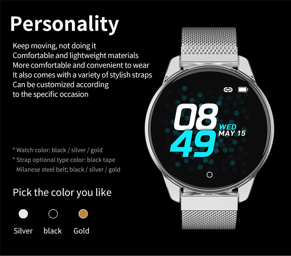 Умные часы с Bluetooth мужские умные тонометром женские водонепроницаемый