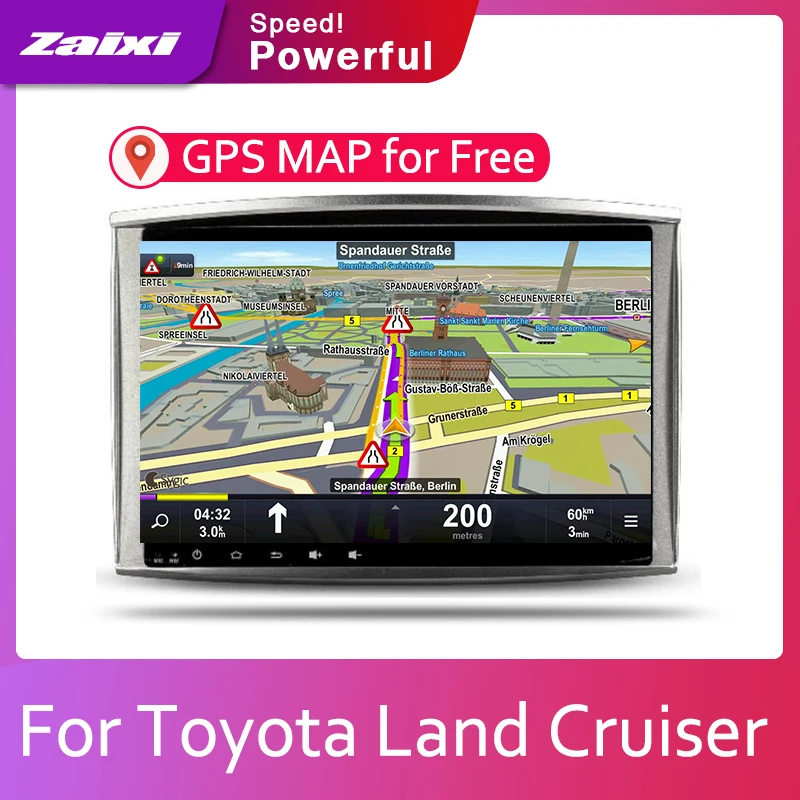 ZaiXi автомобильная система Android 1080P IPS ЖК экран для Toyota Land Cruiser LC100 2002 ~ 2007