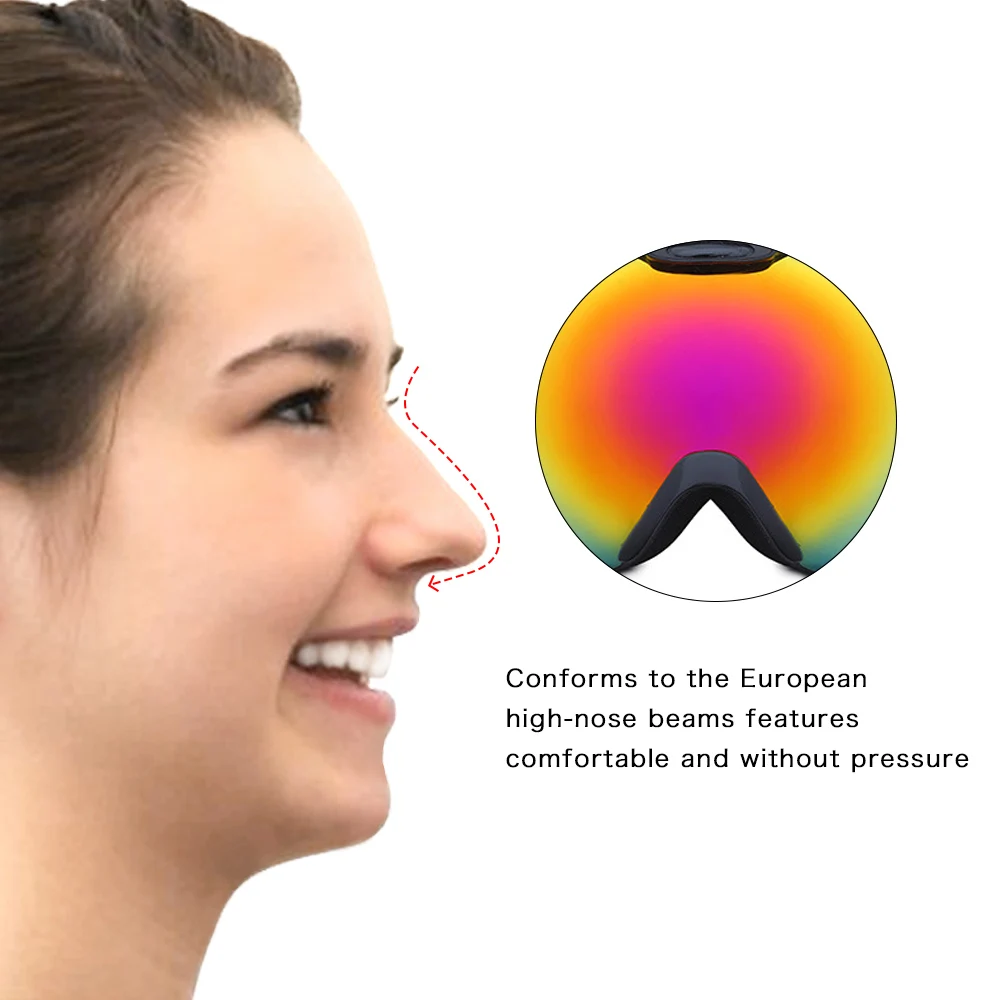 DMAR лыжные очки сферические двухслойные теплые анти-противотуманные защитные