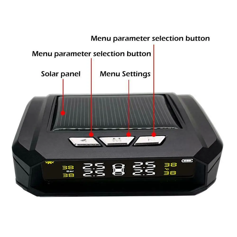 Система контроля давления в шинах беспроводная TPMS ЖК дисплей с солнечной