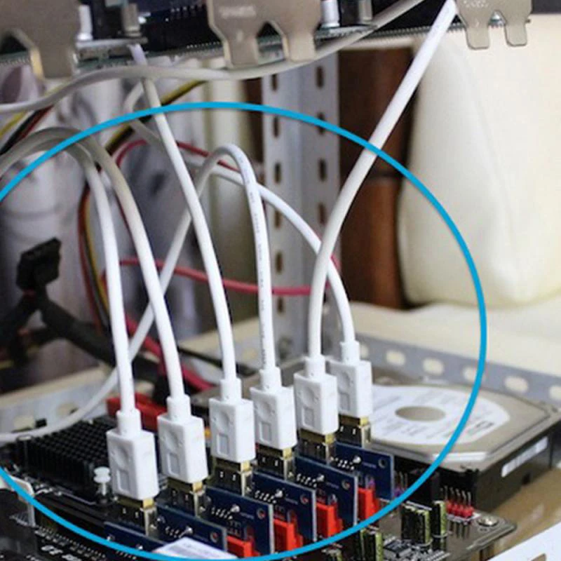 

Upgraded PCI-E Riser with LED Light Reliable Stable Safe 60cm 3.0 Extension Cable Convenient GPU Mining Rigs Cable Connectors