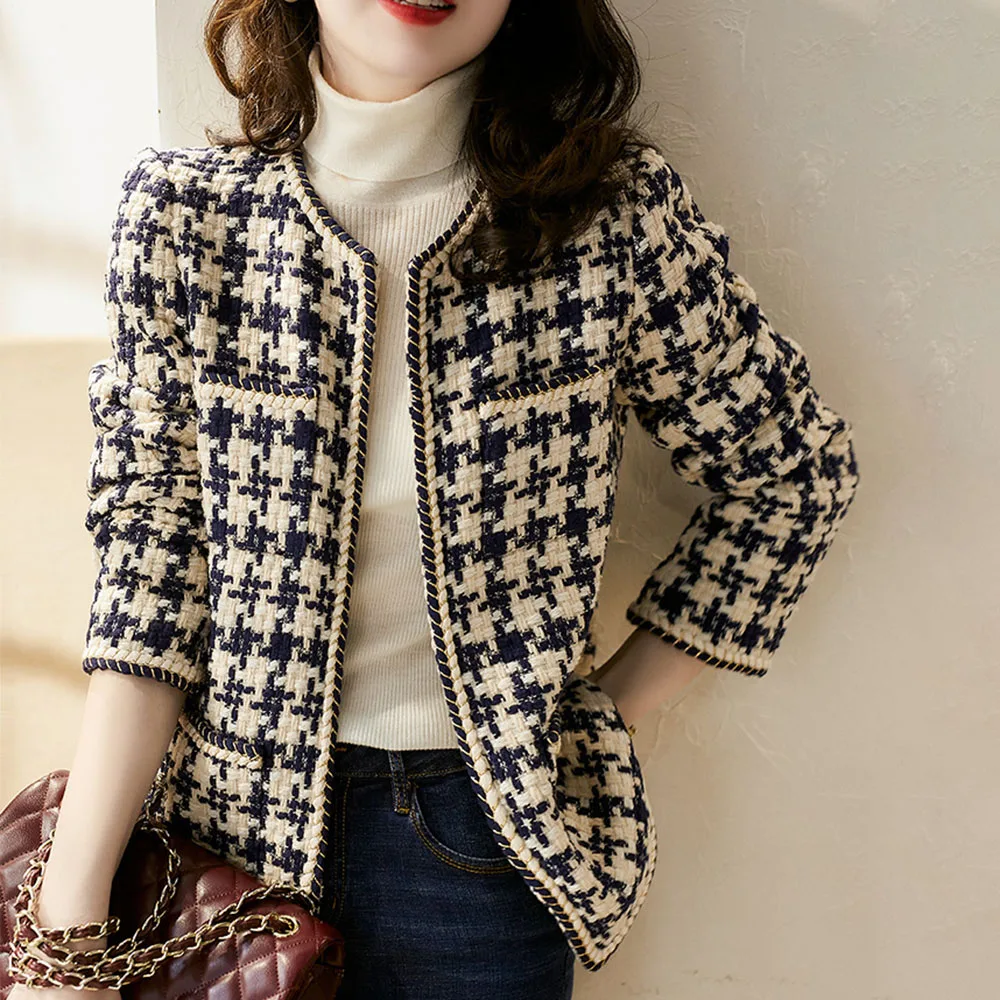 

Женский кардиган с круглым вырезом, Модный жакет с длинным рукавом в Корейском стиле, Осень-зима 2021