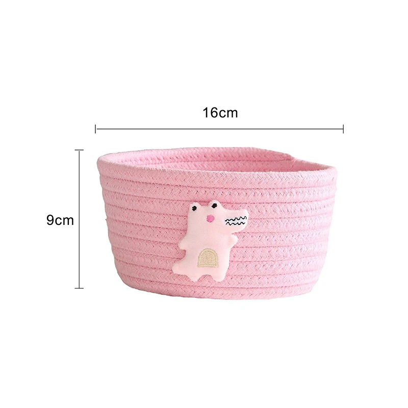 

16*9CM Cute Cartoon Animals Hand Woven Storage Basket Kids Toys Desktop Organizer Sundries Storage Box Laundry Baskets