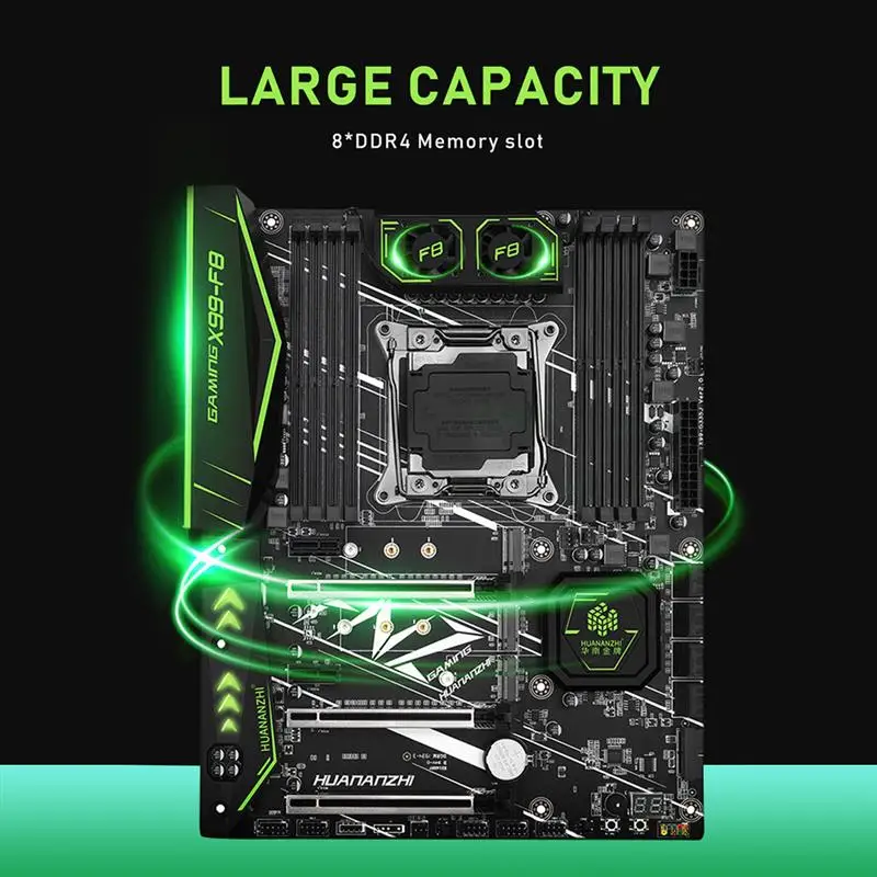 Bestellen HUANANZHI X99 F8 X99 Motherboard Mit Intel XEON E5 2678 V3 Mit 4*8G DDR4 Nicht-ECC Speicher Combo Kit Set NVME SATA 3,0 USB 3,0