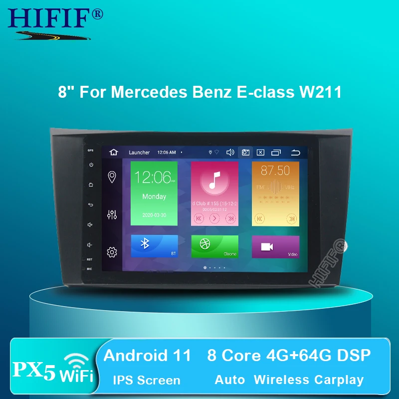 Android 11 4 ядра 2 Din автомобильный DVD GPS для Mercedes W211 W219 W463 CLS350 CLS500 CLS55 E200 E220 E240 E270 E280