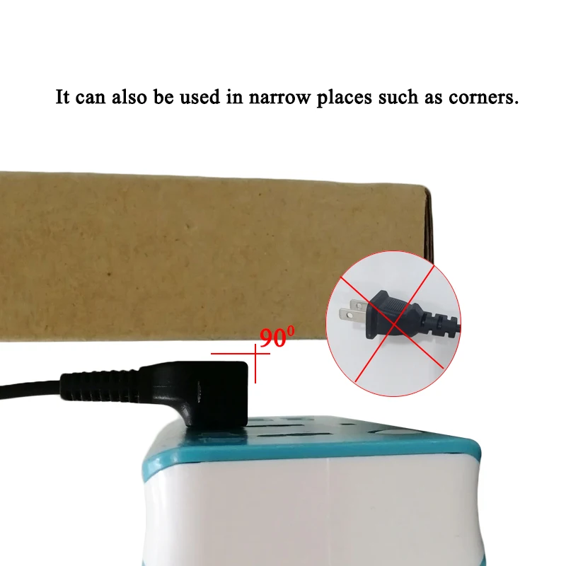 США адаптер питания удлинитель 90 градусов угловой 2Pin штекер к гнезду Розетка