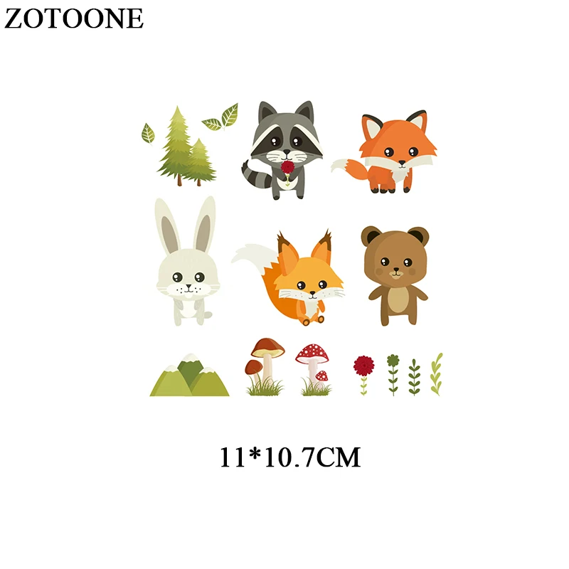 TH0416 ZOTOONE, Мультяшные нашивки в виде животных, Набор А-уровня, моющиеся, сделай сам, аксессуары для украшения одежды, наклейки с утюгом, подарок для детей - Цвет: TH0416