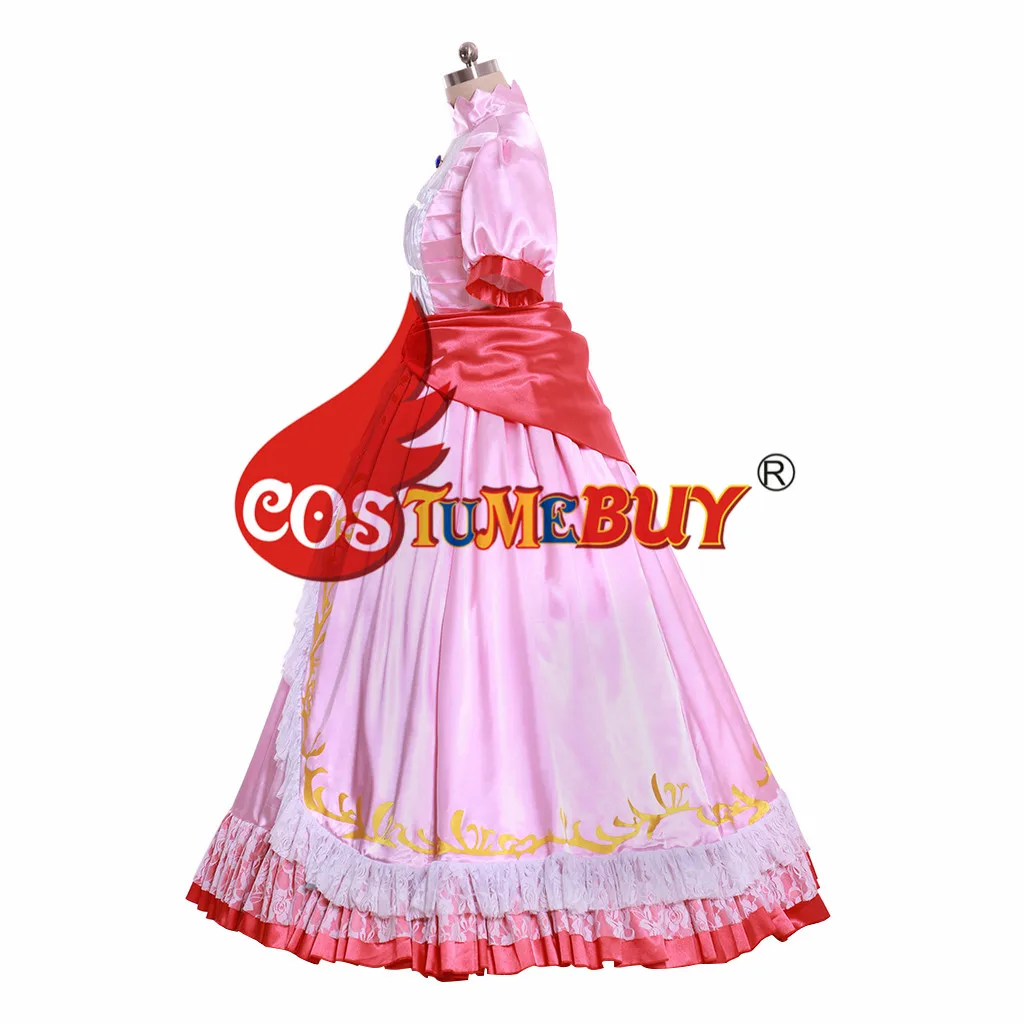 Costumebuy/платье принцессы Марио Персик для костюмированной вечеринки; женские бальные платья; розовое платье с перчатками; костюм на Хэллоуин на заказ