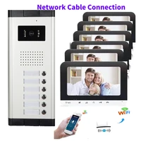 100m wired network cable app unlock video intercom 7 inch monitor wifi video door phone visual doorbell speaker intercom system