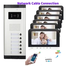 100M Wired Network Cable APP Unlock Video Intercom 7 inch Monitor WIFI Video Door Phone Visual Doorbell Speaker Intercom System