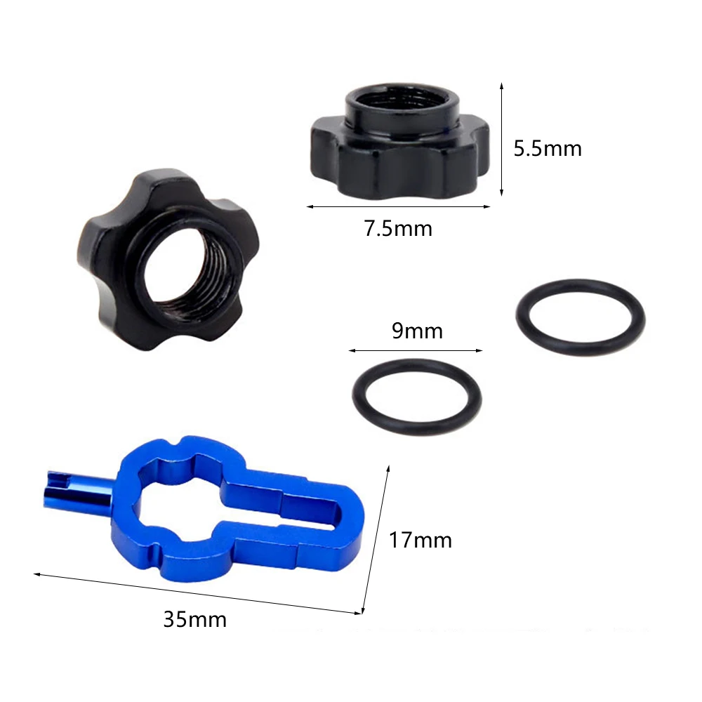 

1 Set Mountain Bike Presta Valve Schrader Valve Bicycle Wheel Converter Nut Rim Conversion Nut With Installation Wrench