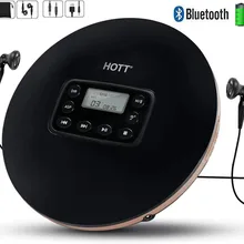 HOTT 711T Portable Bluetooth CD Player Personal Walkman with LED, CD Player with Electronic Jumper Protection Shockproof Functio