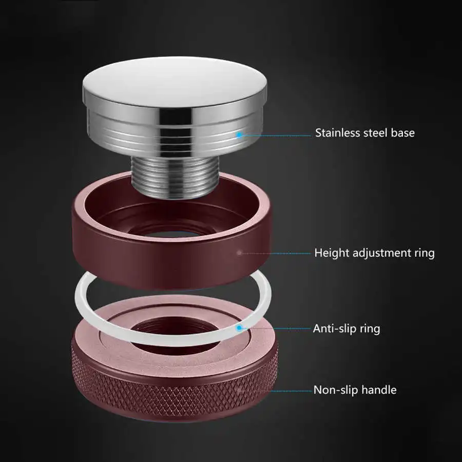 

Multiple Models Adjustable Stainless Steel Coffee Tamper Distributor Leveler Tool Coffee Powder Tamping Tool Press Flat Base