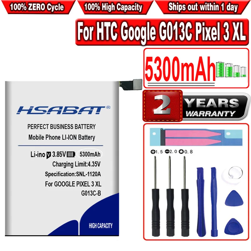 

HSABAT 5300mAh G013C-B Battery for HTC Google G013C Pixel 3 XL,Pixel XL 3