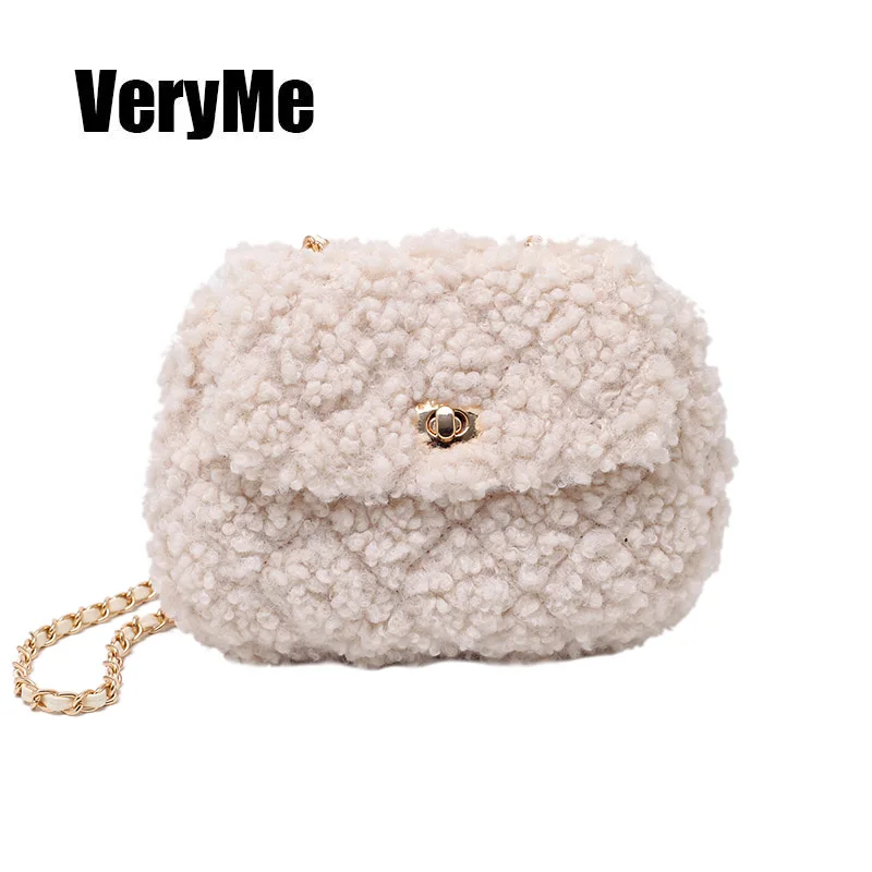 

VeryMe Cute Plush Crossbody Bag For Women Casual Fashion Ladies Shoulder Pack Hot Phone Coin Purse Small Handbag Bolsas Feminina
