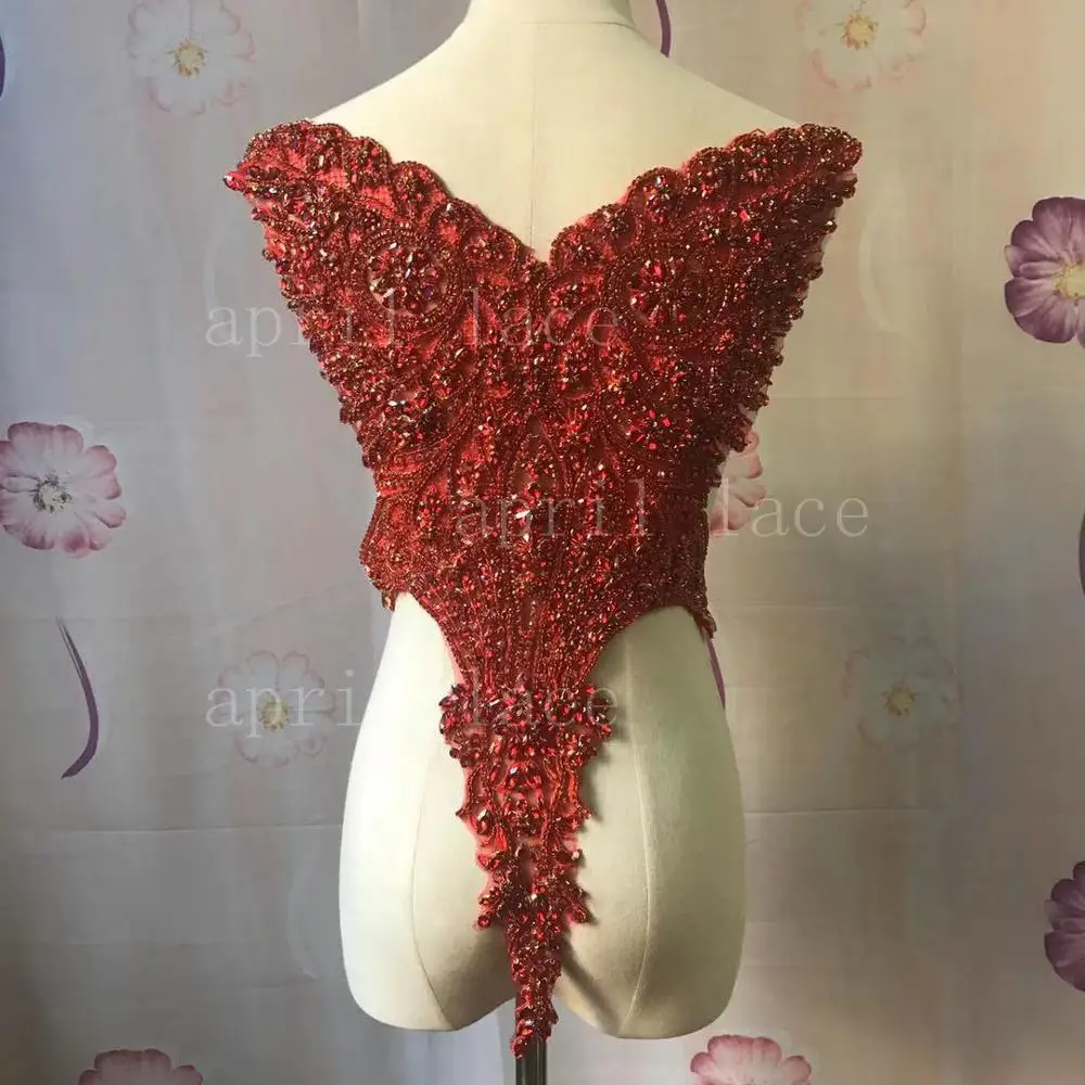 

Быстрая доставка одна пара хорошего качества Mia017 # красный цвет бусины ручной работы Роскошный аксессуар для свадьбы/моды дизайнер