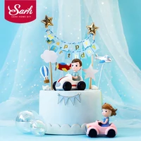 resin car boy bow girl cake toppers for baby shower birthday party decoration airplane star baking supplies wedding love gifts