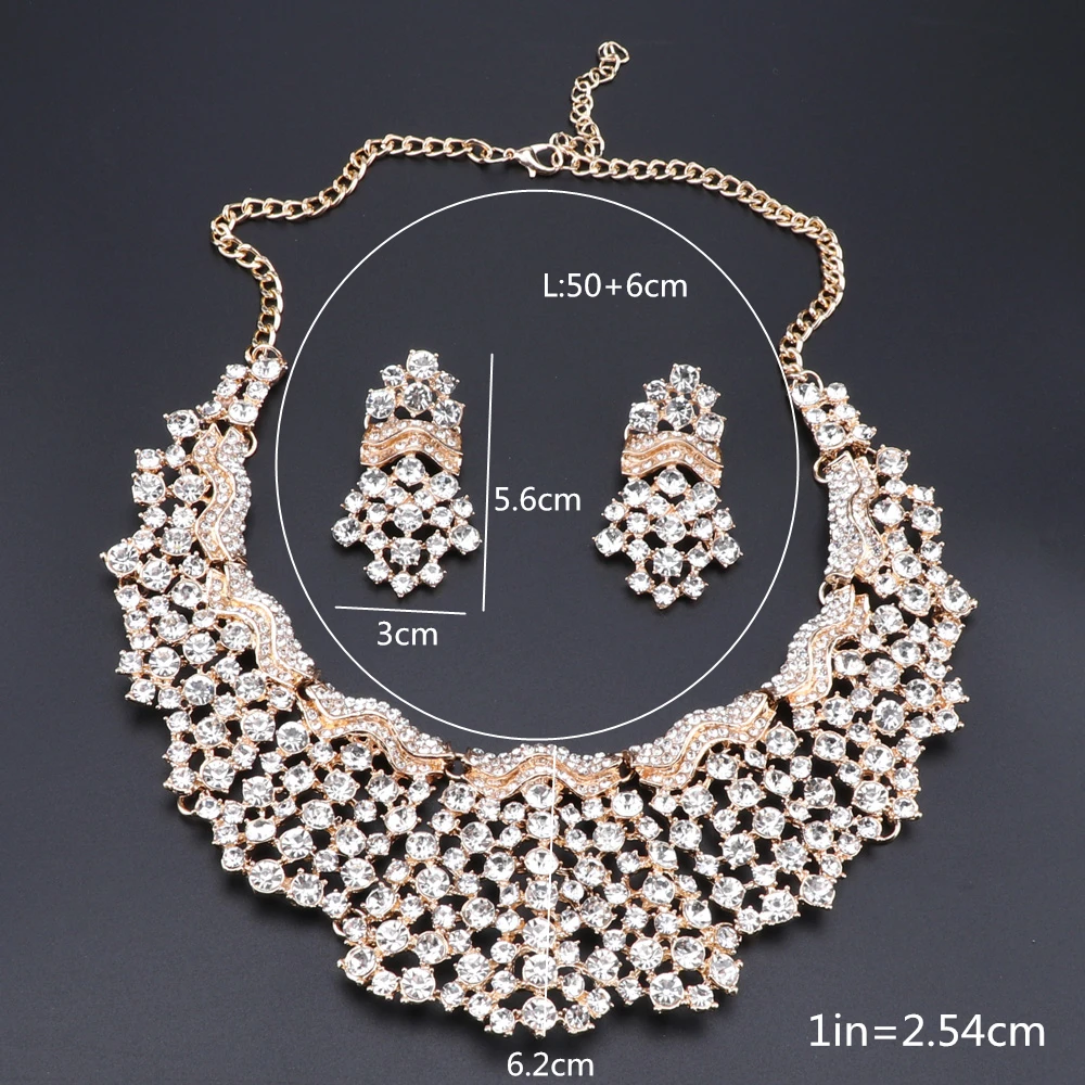 Комплект из колье и серёг с кристаллами|Ювелирные наборы| |