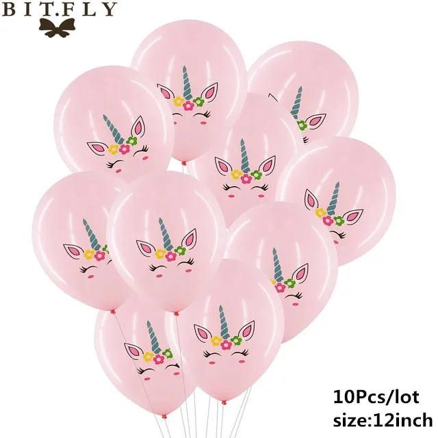 Unicorn balloon C Вечерние одноразовые украшения в виде единорога, набор столовых приборов, ободок для волос в виде русалки, обертка для торта, для детского дня рождения, свадьбы - Цвет: Unicorn balloon C