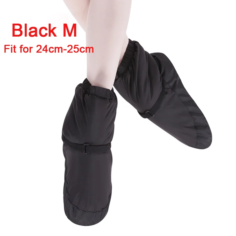 Black M Elasta Bootie; теплые балетки для женщин; Танцевальная обувь; зимние теплые пуховые сапоги для женщин; Цвет фиолетовый, черный - Цвет: Black M