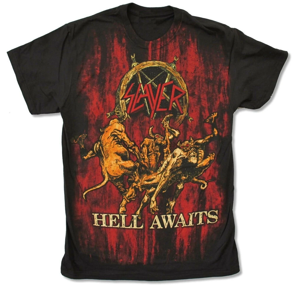 

New Slayer Band Hell Awaits Album Heavy Metal Shirt (Sml-2Xl) Badhabitmerch