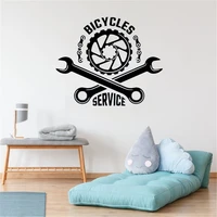 bicycle shop wall decal freestyle dirt bike sport motorcycle repair tool interior home decoration mural window sticker