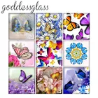 Новый Красота красочными бабочками и бантиками; Цветы квадрат 10 шт. Смешанные 12 мм20 мм25 мм30 мм кабошоны разрисованные изделия из стекла демо с плоской задней частью, украшения своими руками
