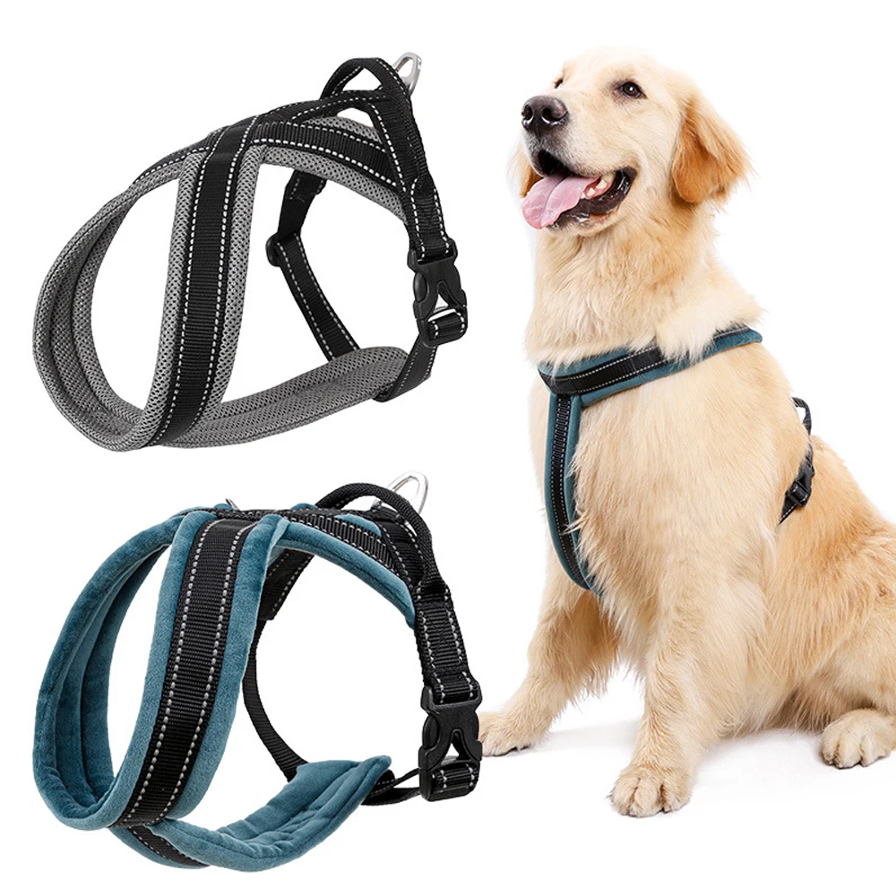 Светоотражающая нейлоновая шлейка для собак регулируемый дышащий жилет с