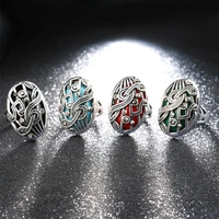1pc vintage big oval finger rings hollow out double deck music note high quality free shipping womens jewelry wedding female