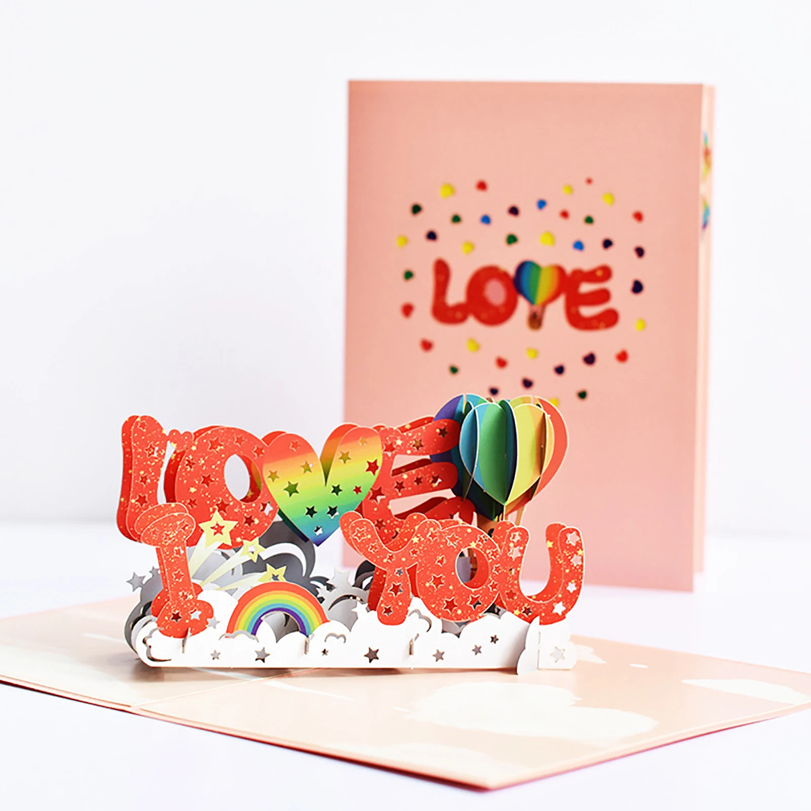 

Romantic Greeting Cards Valentine Day Rose 3D Stereo Greeting Card Handmade Pape