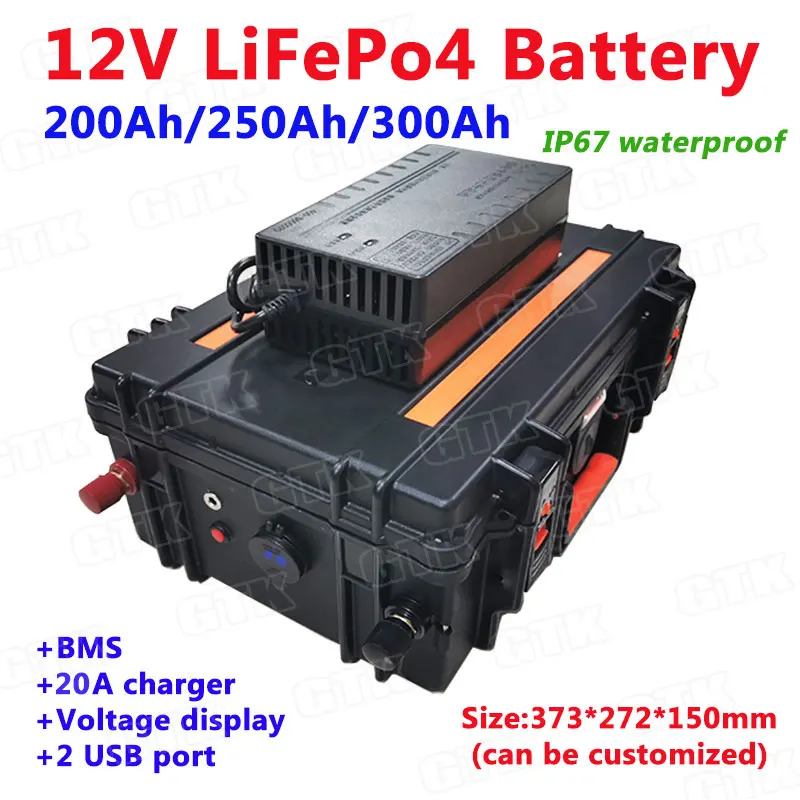 12 8 V Lifepo4 12v 200Ah 250Ah 300Ah литиевая батарея с BMS для морской/солнечной