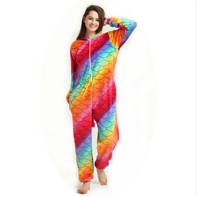 Новинка 2020 пижама кигуруми единорог комбинезон животные для взрослых женщин с