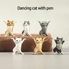 Держатель для ручек с забавным котом, очаровательный держатель для наушников в виде кошки для тяжелой атлетики, для детей и взрослых, кукольная игрушка, подарок, фигурки для домашнего декора